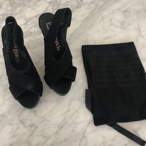 Pedro garcia black suede heels 38
